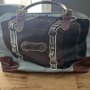 3D illusion design Brown Blue Bag novelty inside handbag travel